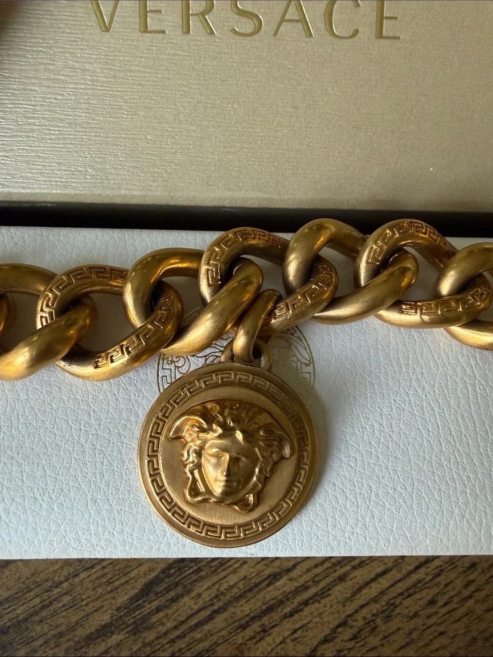 Versace Gold-Tone Medusa Charm Link Bracelet
